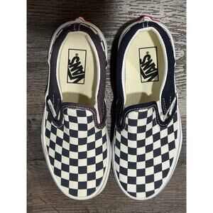 Vans Classic Checkerboard Slip-On Shoes Boys Size 13 Black White